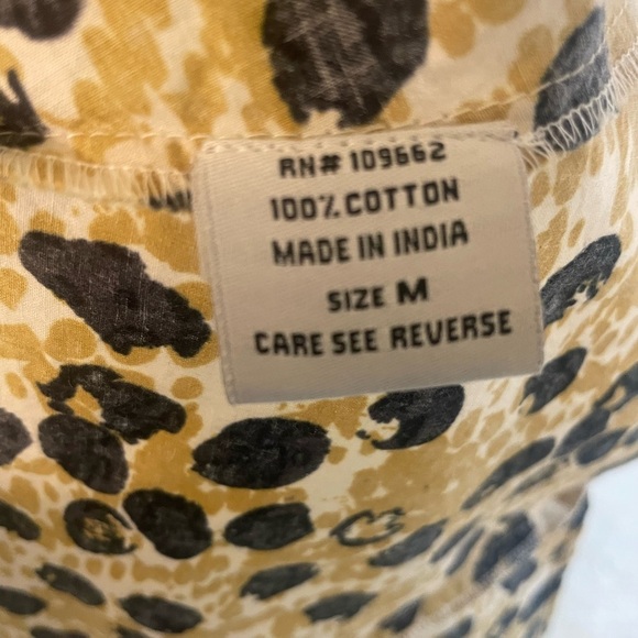 Tulip Shira Button Front Shirt Dress, Yellow & Blue Sz Med, Leopard Print - Picture 14 of 16